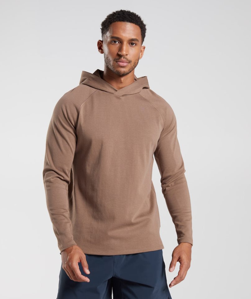 Men's Gymshark Studio Hoodie Brown | CA 65ADN0